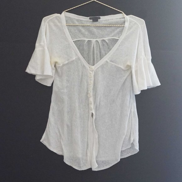 A/X Armani Exchange White Short Sleeve Cardigan S - Picture 1 of 4